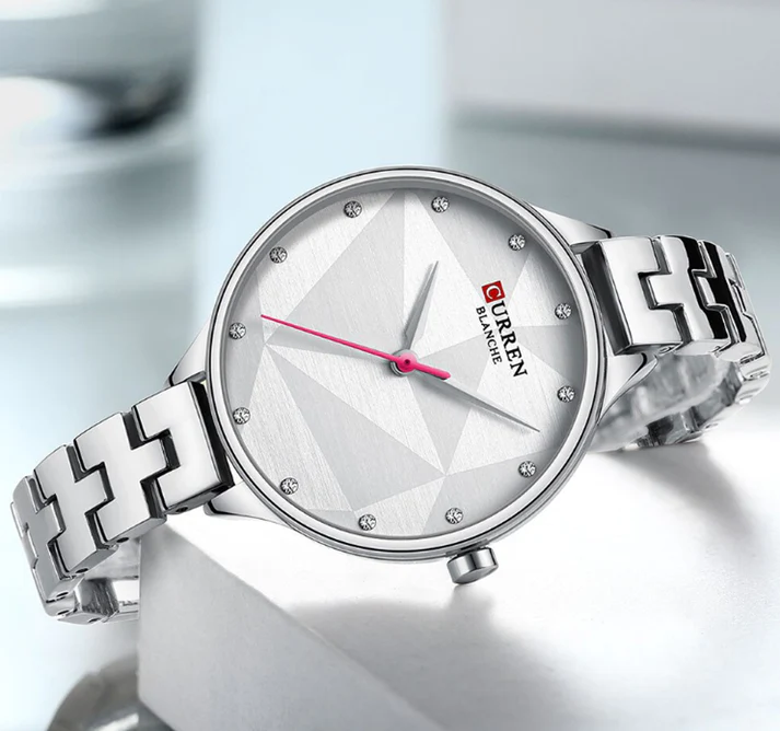 CURREN Original Brand Stainless Steel Band Wrist Watch For Women With Brand (Box & Bag)-9047