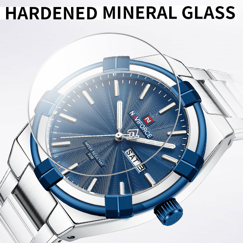 NAVIFORCE 9218 Men's Stainless Steel Luxury Fashion Quartz Wristwatch