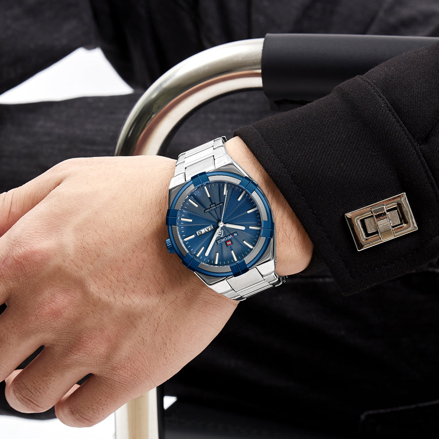 NAVIFORCE 9218 Men's Stainless Steel Luxury Fashion Quartz Wristwatch